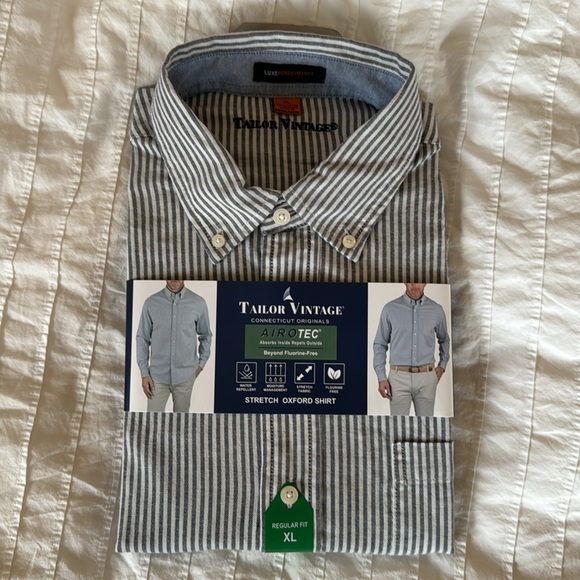 Tailor Vintage Men's Oxford Long Sleeve Button Down Shirt, XL - Picture 4 of 6